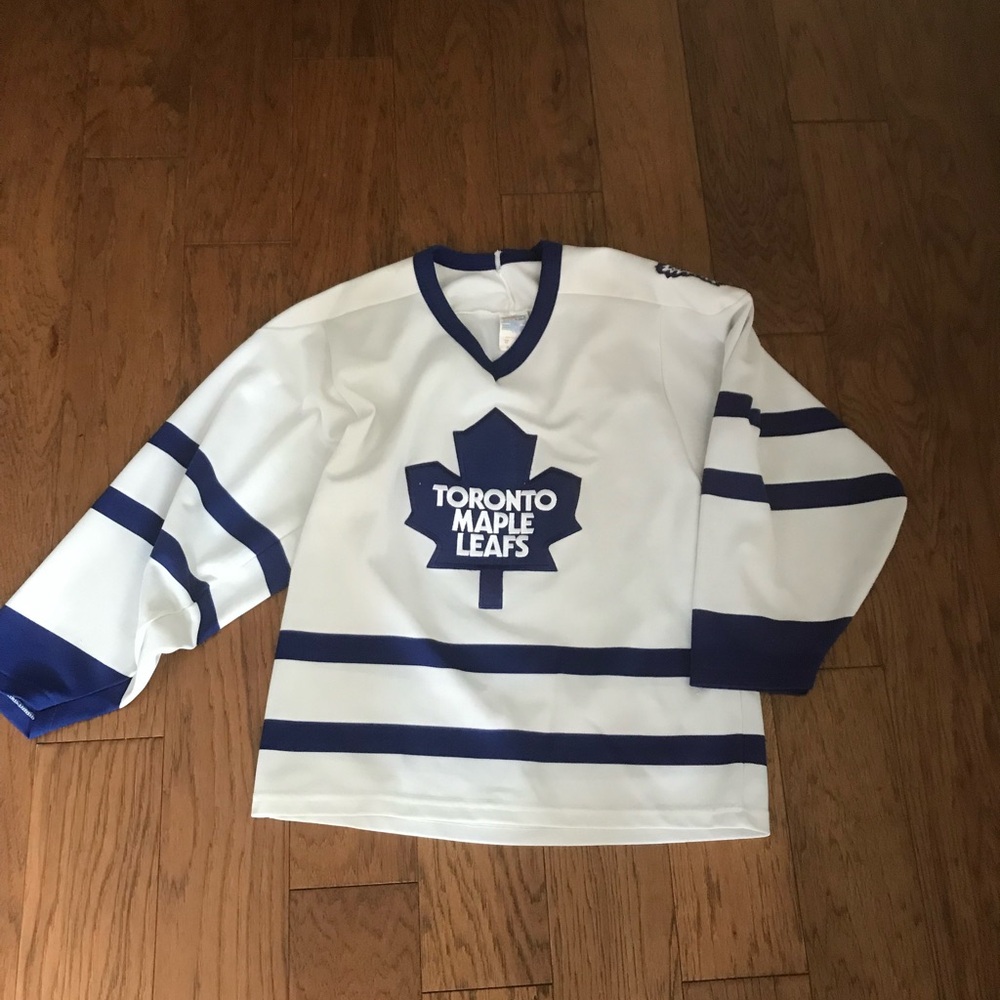 CCM White and Blue Toronto Maple Leafs Jersey